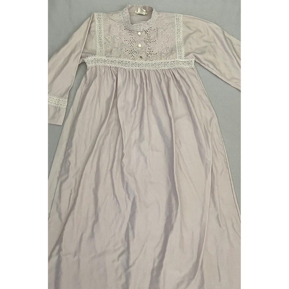 Julie Slumbertogs Womens Size S/P Vintage Satin Lace long Pink Nightgown - Picture 6 of 16